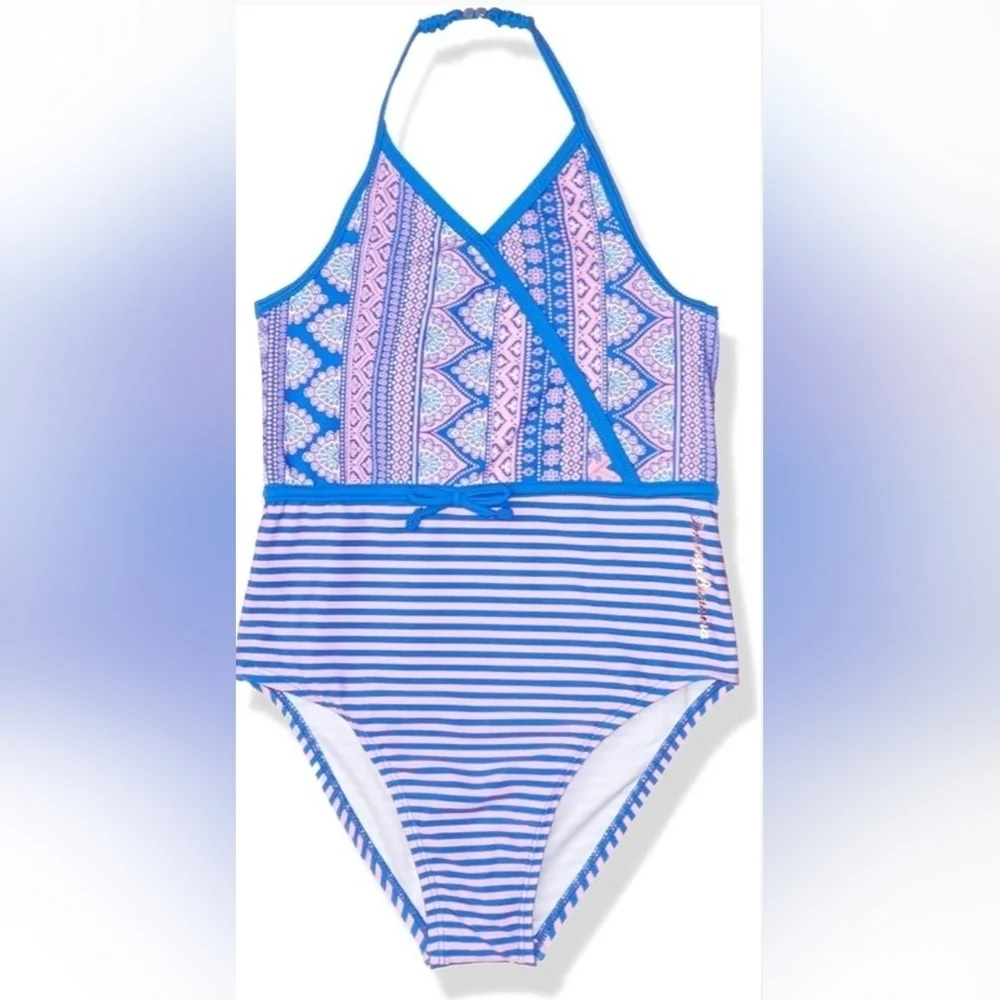 Girls Tommy Bahama Swimsuit 2T Blue Pink